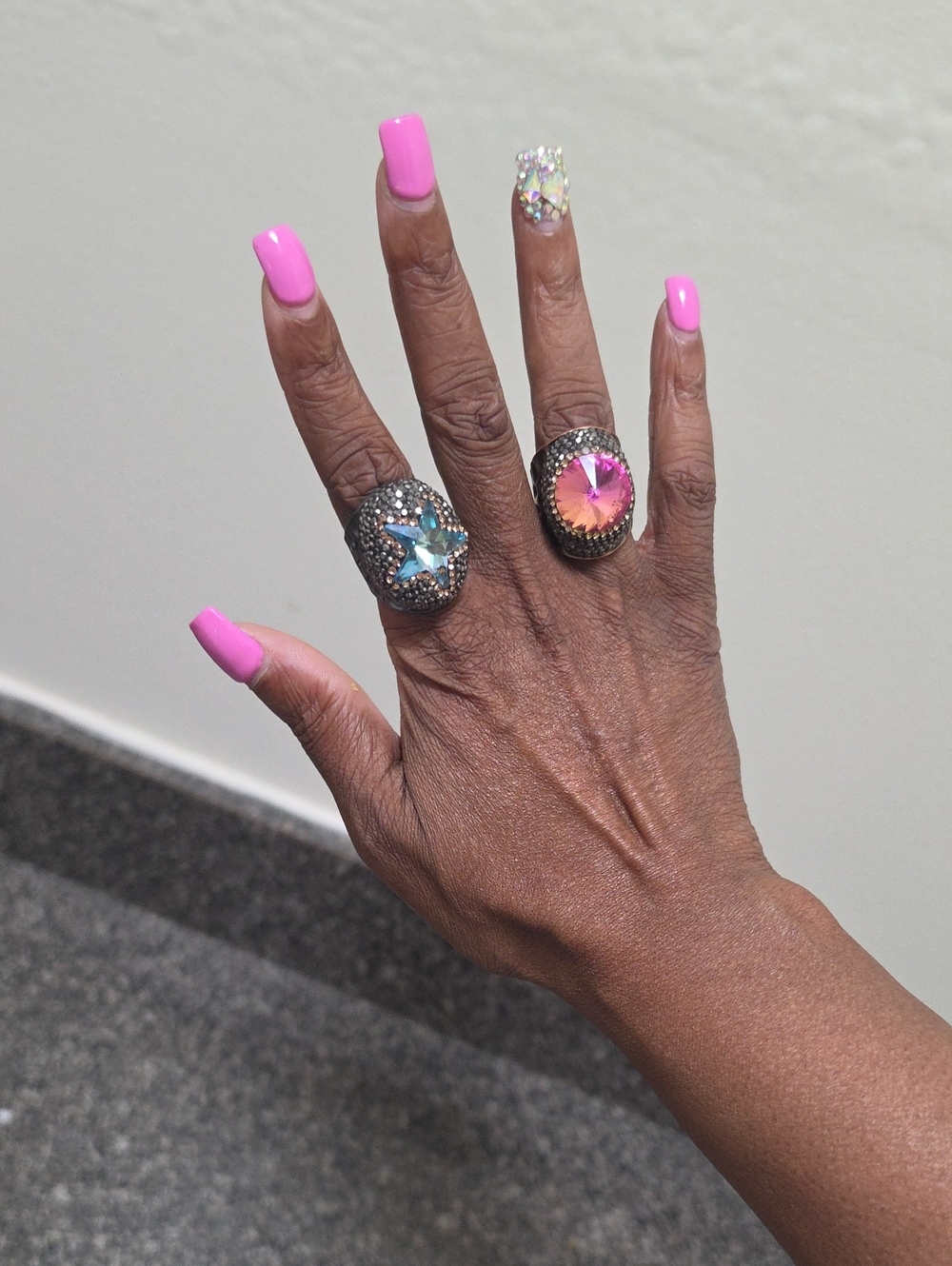 Pink Crystal Statement Ring - Women's Fashion Jewelry